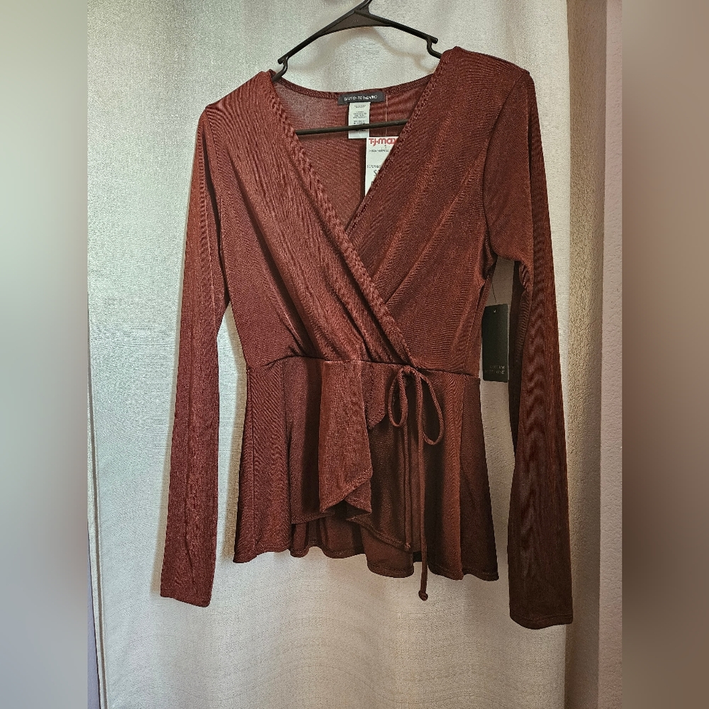 Brown long sleeve blouse